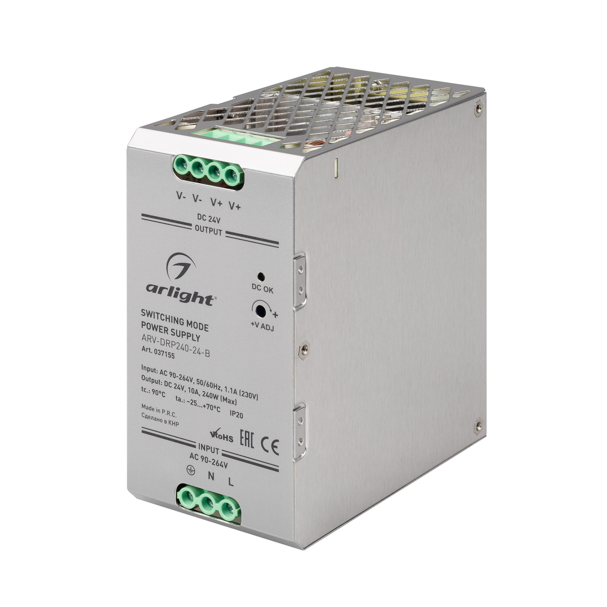Блок питания ARV-DRP240-24-B (24V, 10A, 240W, PFC) 037155