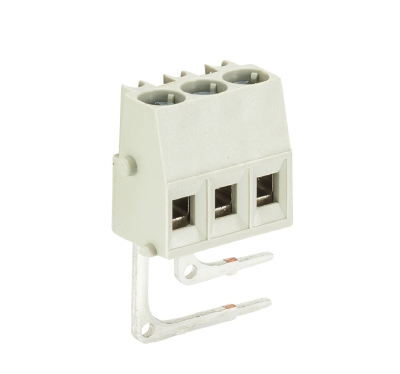 Клемма 8191 / 3 WVR OB - Клемма на печатную плату, для установки под углом 90 град., с права, подвод кабеля сбоку, 3 полюса, шаг: 5 мм, винтовая фиксация провода, без маркировки, 300V, 16А, цвет: серый, серия 8191/3 WVR OB