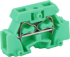 Клемма MINI UJ2-1.5(GN) - Мини клемма, тип фиксации провода: пружинный, номинальное сечение: 1,5 мм кв., 17,5A, 400V, ширина: 5 мм, цвет: зеленый, тип монтажа: в зависимости от торцевой крышки