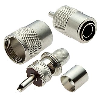 UHF-C8P - Разъем высокочастотный штекер UHF, обжим на кабель RG8
