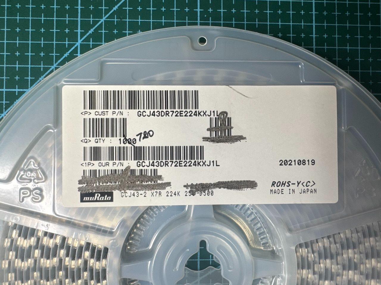 Керамические конденсаторы GCJ43DR72E224KXJ1L