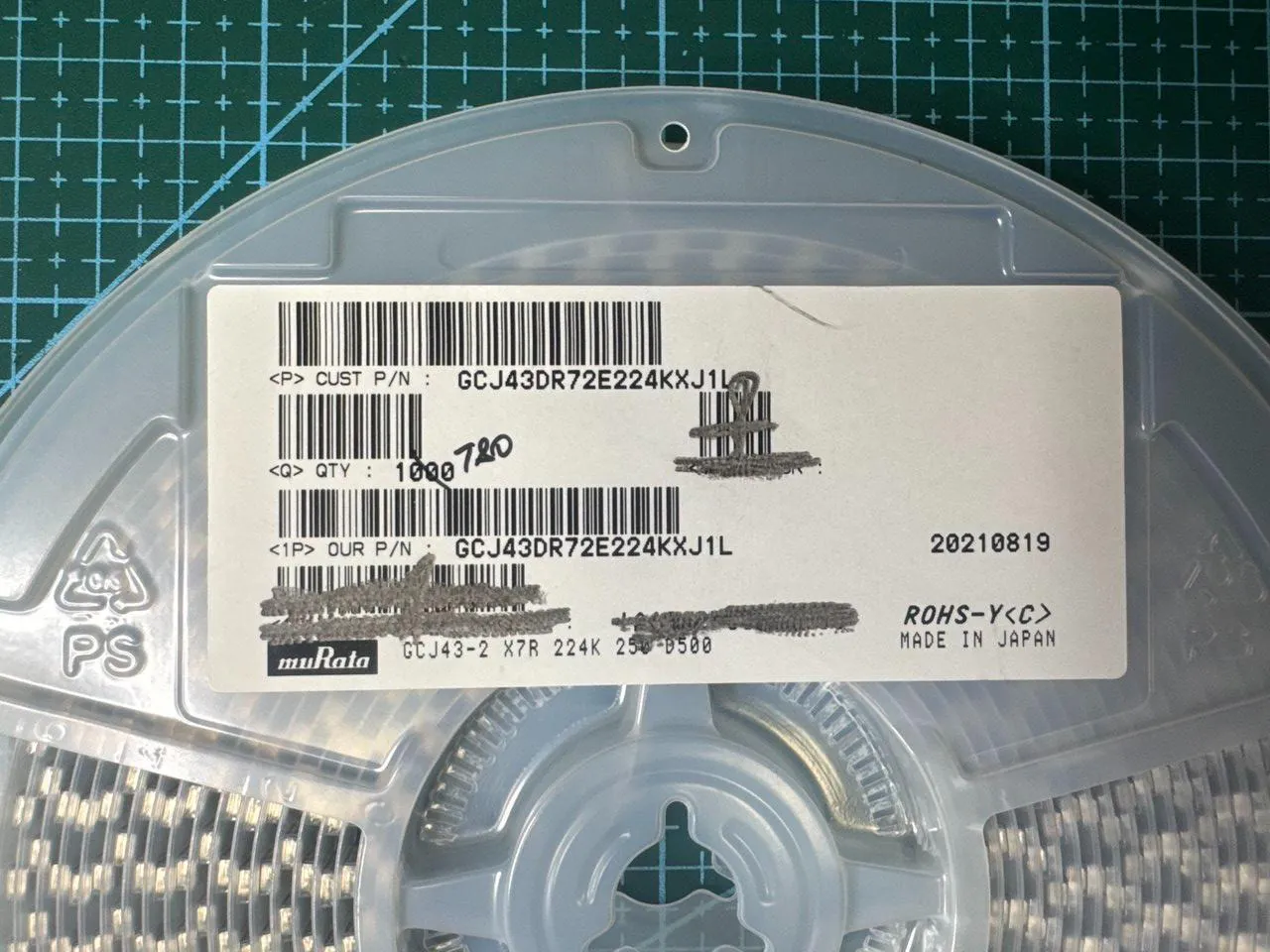 Керамические конденсаторы GCJ43DR72E224KXJ1L