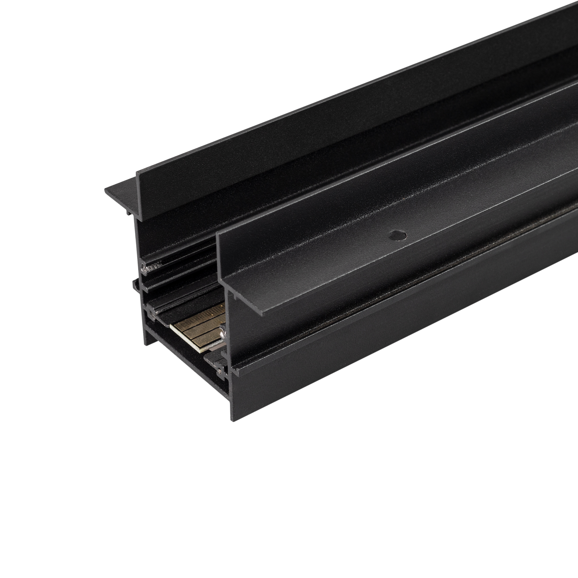 Трек встраиваемый MAG-TRACK-4560-FDW-3000 (BK) 034680 - Встраиваемый магнитный трек с фланцем для монтажа в гипсокартонный потолок, длина 3000 мм. DC24V. Материал алюминий, цвет черный. Две заглушки в комплекте. Размер ДxШxВ: 3000x75x60 мм. Размер (с учет