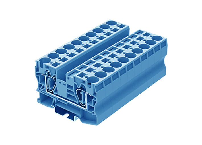 Проходная клемма TC16-2-BU - Проходная клемма, тип фиксации провода: пружинный, номинальное сечение: 16 мм кв., 57A, 1000V, ширина: 12,2 мм, цвет: синий, тип монтажа: DIN 35
