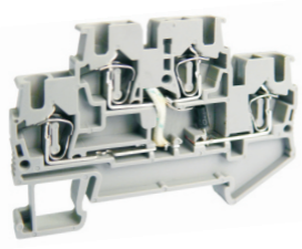 Этажная клемма UJ5-2.5/2-2DX24 - Этажная клемма, с диодом, с LED 24V, тип фиксации провода: пружинный, номинальное сечение: 2,5 мм кв., 26A, 500V, ширина: 5,2 мм, цвет: серый, тип монтажа: DIN 35