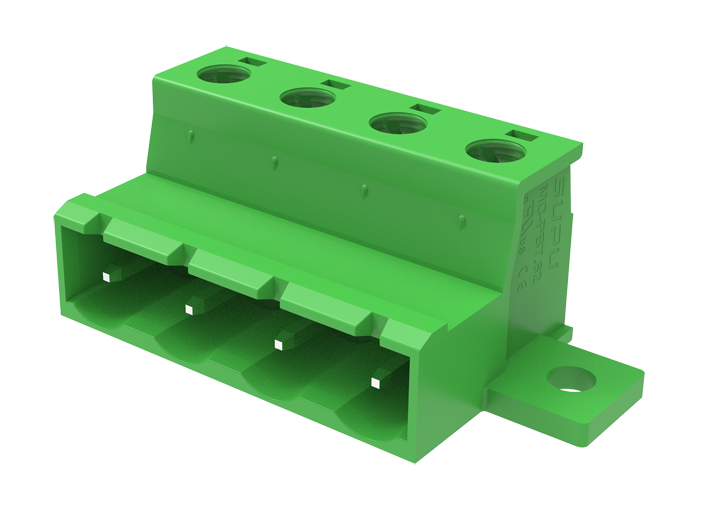 Вилочный разъем на кабель MC-PB7.62H16C-B-0001 - Вилочный разъем, прямой, на кабель, шаг: 7.62 мм, 16 полюсов, фиксация провода винтовая, исполнение: с дополнительной фиксацией на плате, 630V, 12A, цвет: зеленый