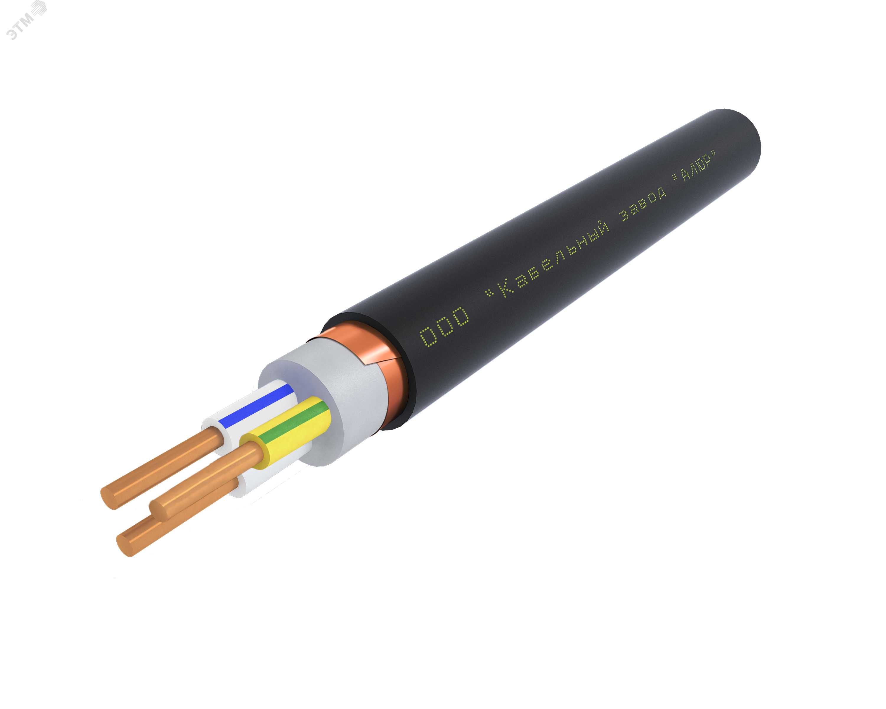 Кабель силовой ВВГЭнг(А)-LS 3х2.5 ок(N.PE)-0.66 Ч. бар 00-00006938