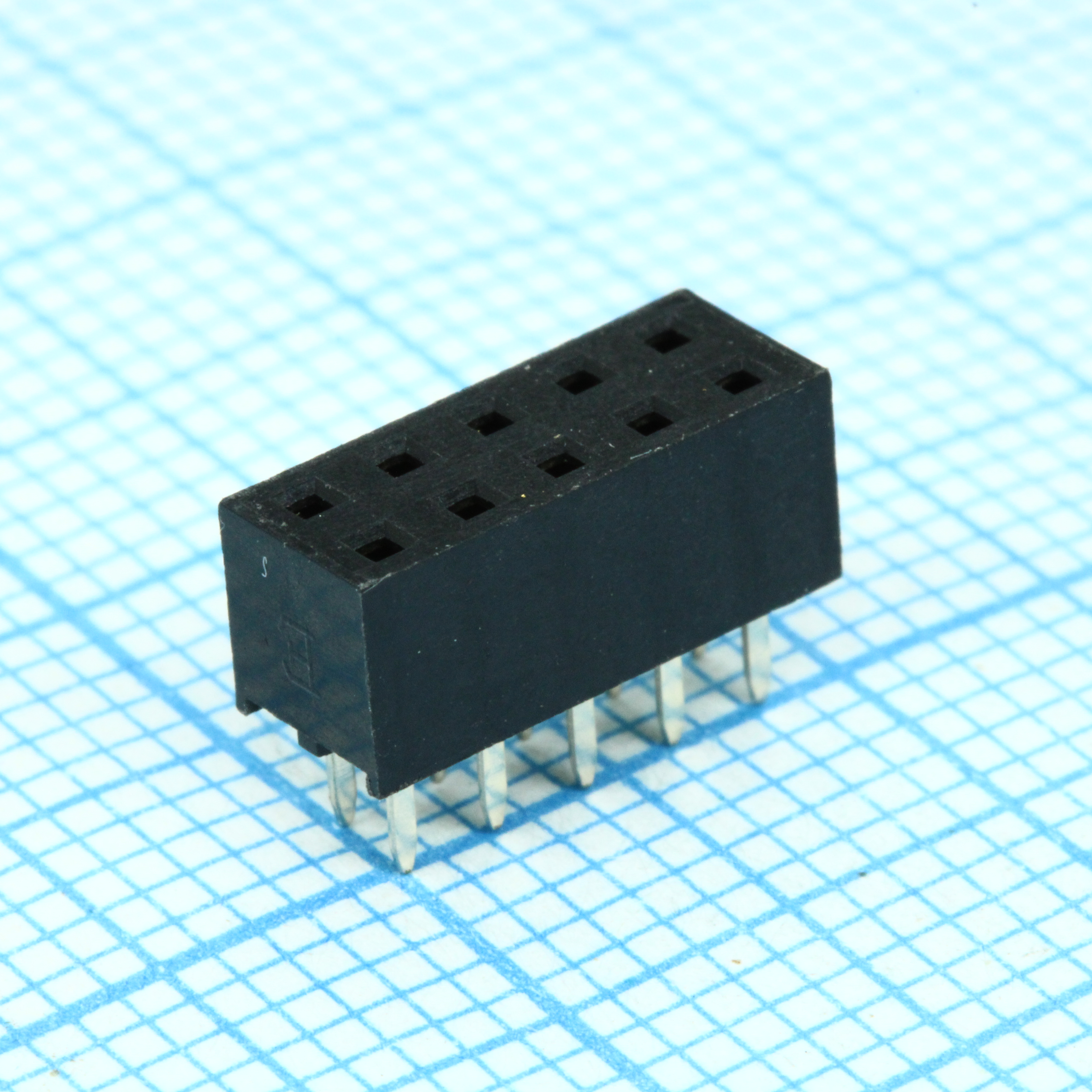 DS1026-06-2X5S8BV - Гнездо на плату 2x5 конт., шаг 2.00мм, высота 4.3мм ширина 4.1мм, позолоч.