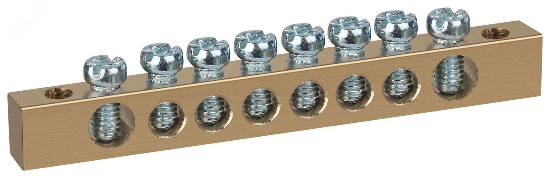 Шина NO-122-03 PEN "земля-ноль" 6х9мм 8/2 с креплениями по краям латунь Б0047217