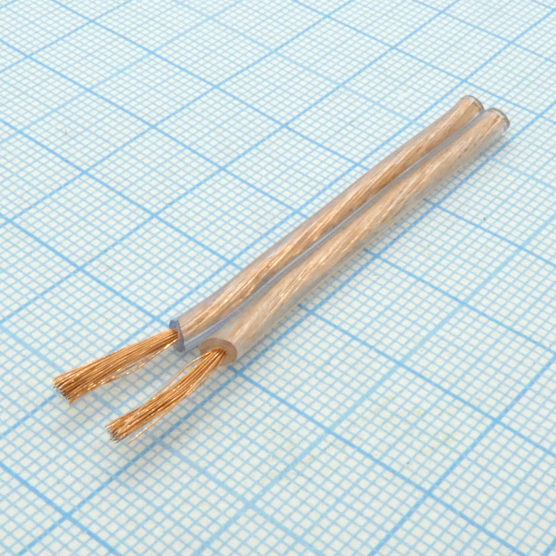 Провод  акустический 2 х 1.5мм.кв.прозр. - омедненный. в катушке 100м