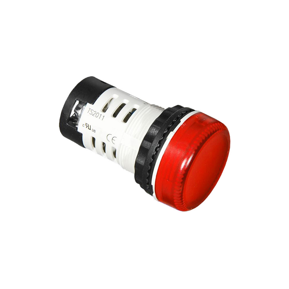 Индикатор (красный) TS2011-3CG10 - Индикатор, тип F3, LED AC 220V, пластиковое переднее кольцо, диаметр головки кнопки 29,5 мм, диаметр посадочного отверстия: 22 мм, цвет: красный