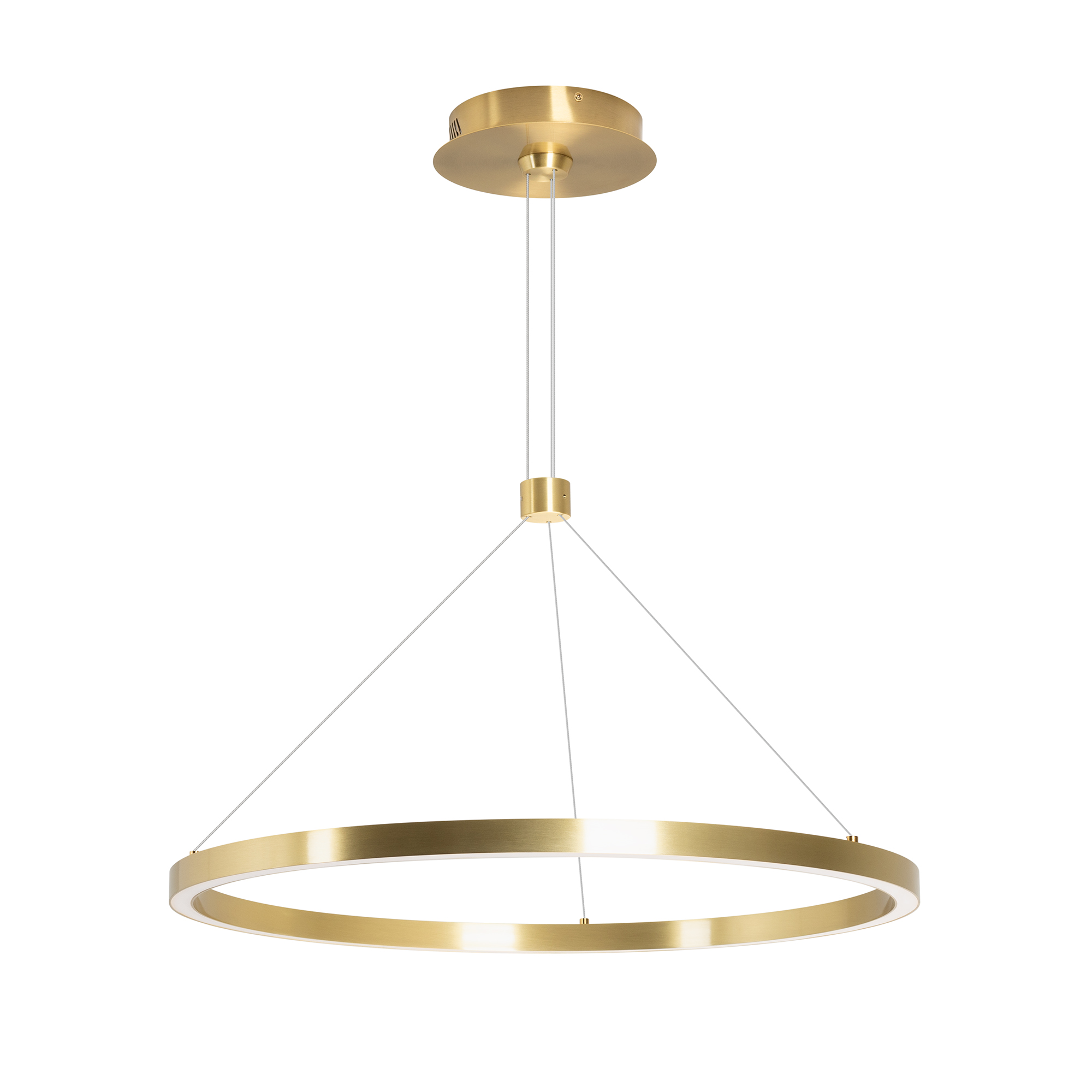 Светильник SP-CONGO-CAN-1-R600-36W Day4000 (GD, 120 deg, 230V) 046243 - Подвесной светильник. Мощность 36 Вт, св. поток 2050 лм, 57 лм/Вт, дневной 4000 K, CRI>90, угол 120°, напряжение питания 230 В. Золотистый круглый корпус из алюминия, экран силикон, с