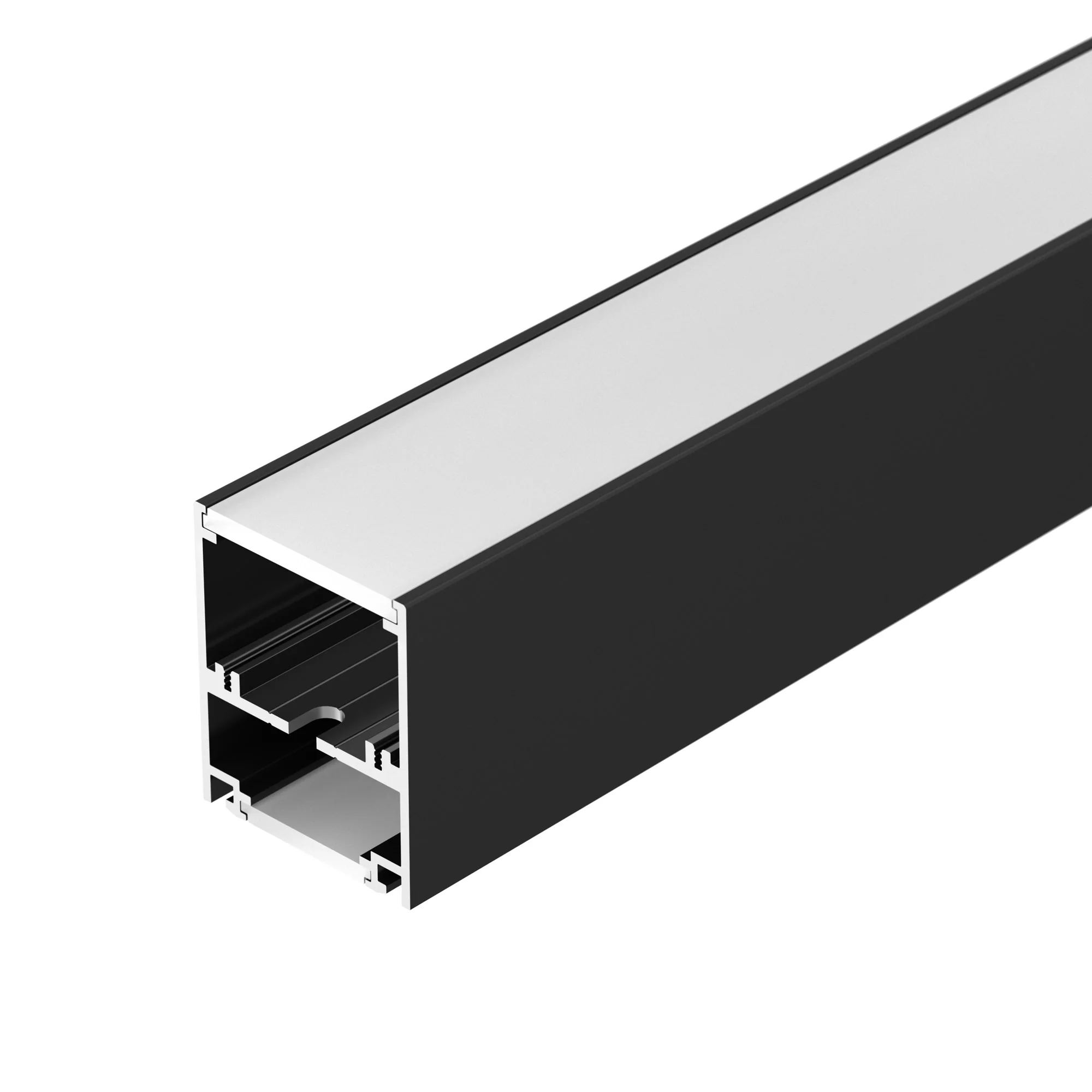 Профиль SL-ARC-5060-LINE-2500 BLACK 029266 - Алюминиевый профиль для светодиодных лент и линеек. Свечение вверх и вниз. Цвет - чёрный RAL9005 (порошковая окраска). Габаритные размеры (LхWхH): 2500x50x60 мм. Ширина площадки для ленты - 30 мм. Экраны, заглу