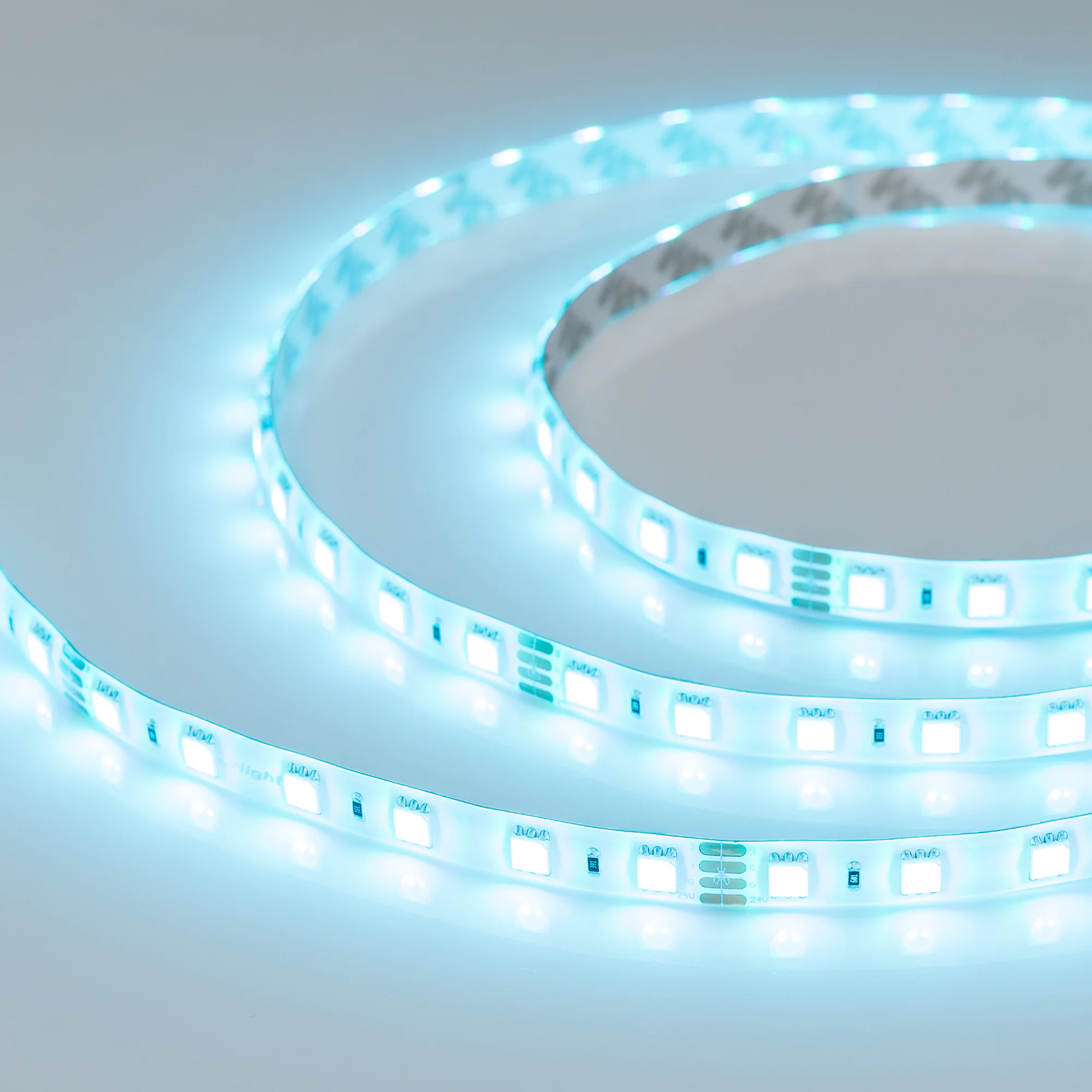 Лента герметичная RTW-SE-B60-10mm 24V RGB (14.4 W/m, IP65, 5060, 5m) 014794(2) - Светодиодная лента RTW-SE-B60, герметичная IP65 (SE-силиконовый верхний слой). Светодиоды 5060, 60 шт/м (300 шт на 5 м), белая плата, ширина 10 мм, скотч 3M. Цвет RGB, угол 1