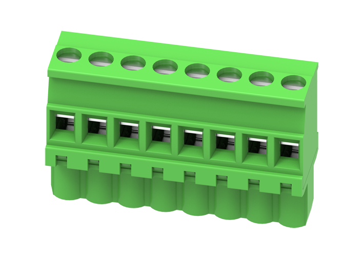 Розеточный разъем на кабель MC-RE5.0V05C-R-0001 - Розеточный разъем, угловой, на кабель, шаг: 5.0 мм, 5 полюсов, фиксация провода винтовая, исполнение: стандартное, 320V, 12A, цвет: зеленый