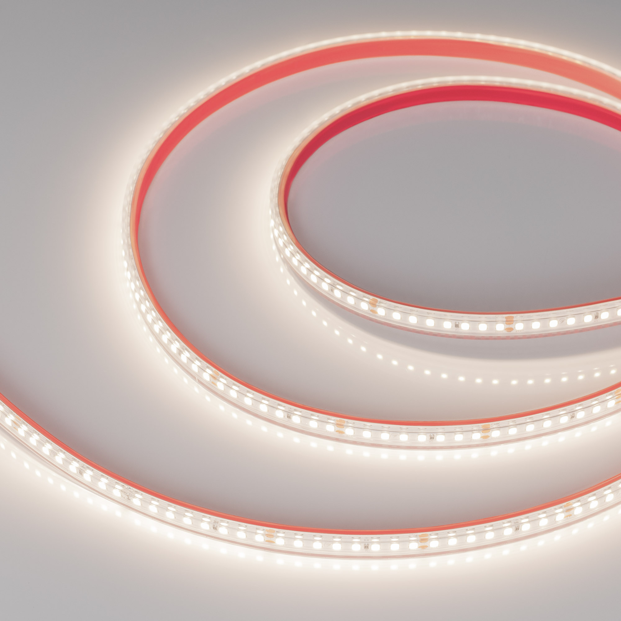 Лента герметичная RTW-PS-A160-10mm 24V Day4000 (12 W/m, IP67, 2835, 50m) 024558(2) - Светодиодная лента (монтажная бобина 50м) RTW-PS-A160, герметичная (PS-силиконовая экструзия). Светодиоды 2835, 160 шт/м (8000 шт на 50 м), белая плата, ширина 10 мм, кра