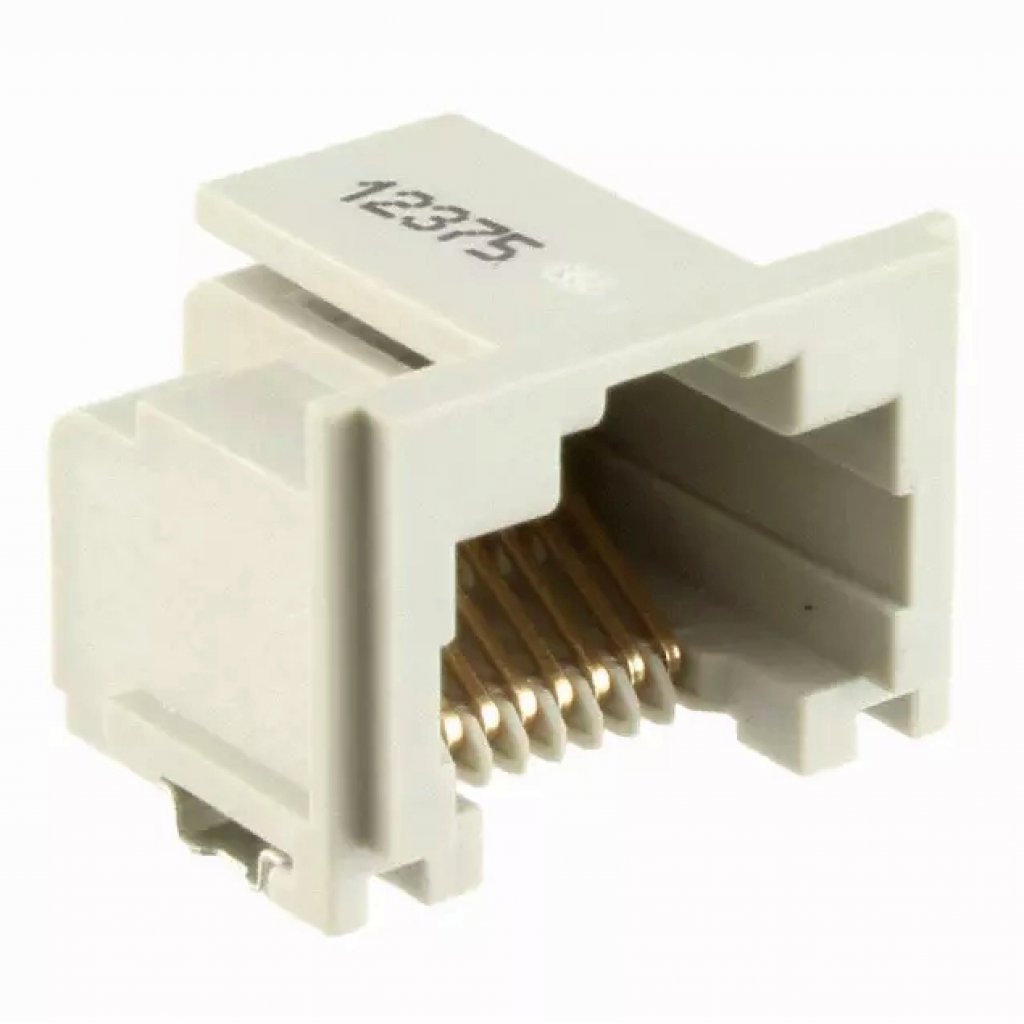 5406721-2 - Модульный разъем, Cat3, RJ45, Гнездо, 8 контакт(-ов), 8 вывод(-ов), 1 порт(-ов)