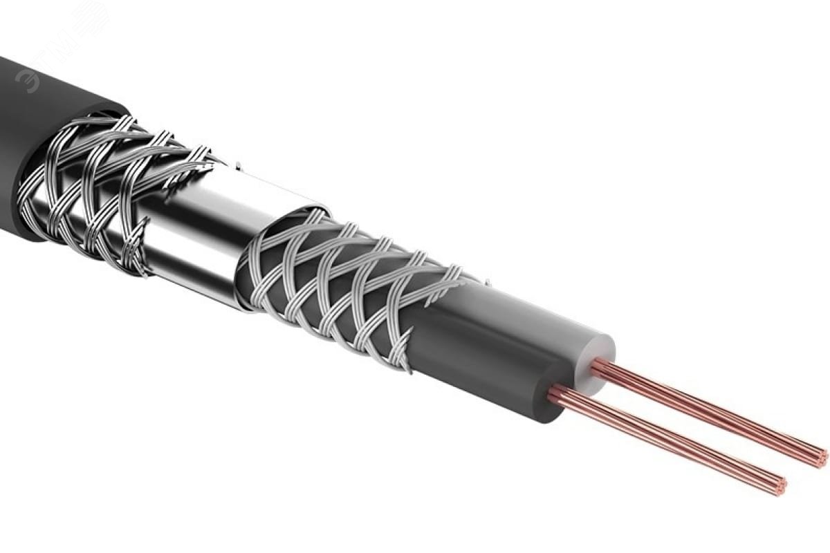 Кабель микрофонный 2x0,25 D=6.8мм черный - бухта 100м