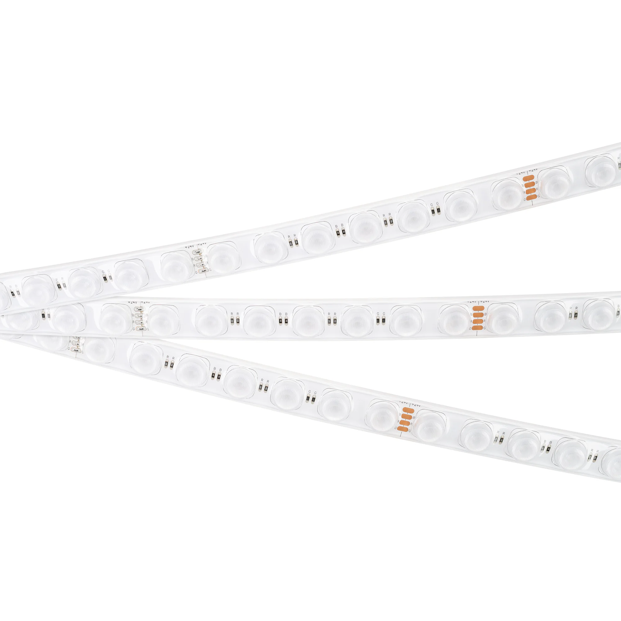 Лента герметичная FLT-PS-S42-23mm 24V RGB (21 W/m, IP67, 30deg, 5m) 037729 - Светодиодная гибкая лента Wall Washer, герметичная IP67. Светодиоды 3030, 42 шт/м (210 шт на 5м), белая плата, скотч 3М. Цвет RGB, направленная линза с уголом 30°. Питание 24 В, 