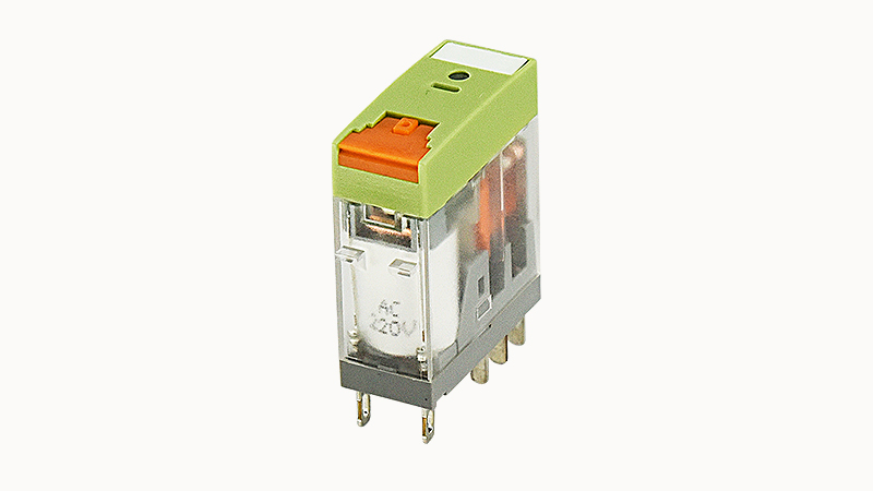 Реле без колодки DRPT-2C-LR-D24 - Реле, 2 группы переключающих контактов, 8A, 24DC, материал контактов: Ag, светодиод + тестовая кнопка