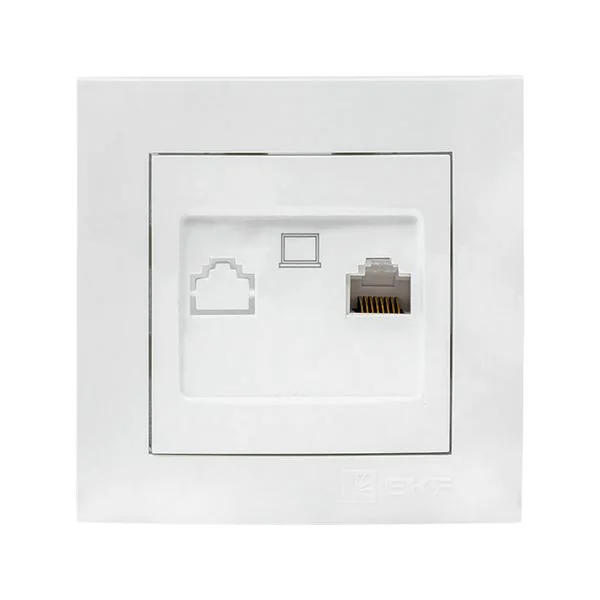 Розетка компьютерная 1-м СП Валенсия RJ45 бел. PROxima EWK01-035-10