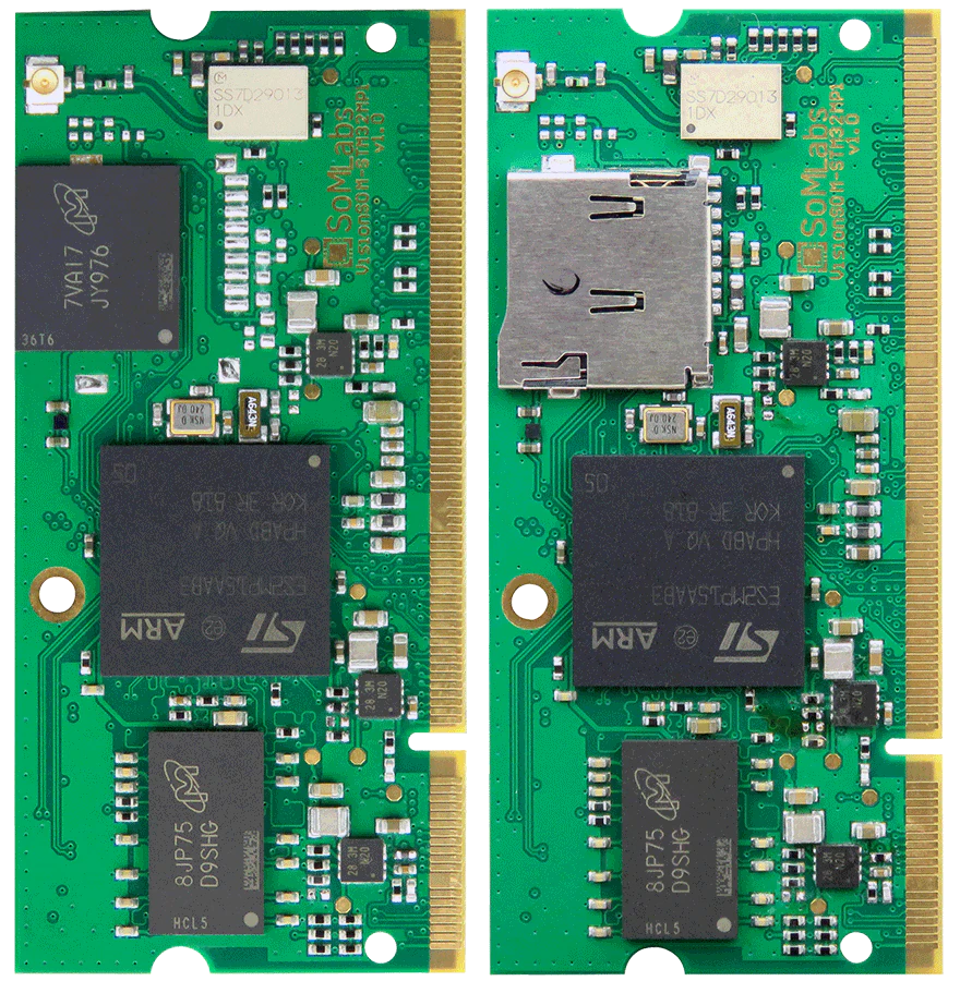 SLS18MP157A_650C_512R_04GE_0SF_C - SOM моудль на STM32MP1. 512мб RAM, 4гб eMMC. Commercial