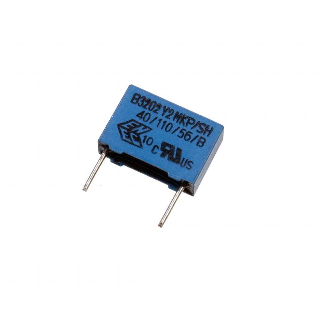 B32021A3222M - MKP Y2 0.0022uF ±20% 300V  (13x4x9mm) e:10mm  110°C (россыпью)