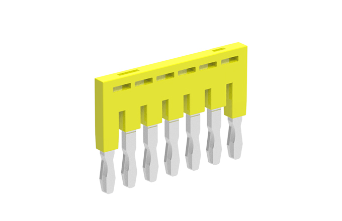 Соединительная перемычка TJB5.2-7 - Соединительная перемычка, втычная, изолированная, 7 полюсов, для серий клемм: TP/TU/TC, шириной 5,2 мм, цвет: желтый