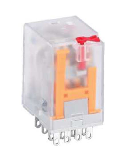 Промежуточное реле, без колодки GE014 - Промежуточное реле, 4 группы переключающих контактов, 3A, 36VDC, тестовая кнопка, тип колодки SE01