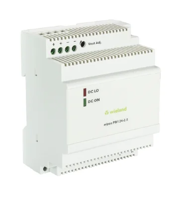 Блок питания WIPOS PB1 24-2.5 - Источник питания, однофазный, 24 V / 2,5 A, 60 W; диапазон входных напряжений: 90 – 264 V AC, 120 – 375 V DC; габариты (мм): ширина x высота x глубина: 71 x 91 x 57; вес 0,25 кг; монтаж: на DIN рейку, температура окружающей