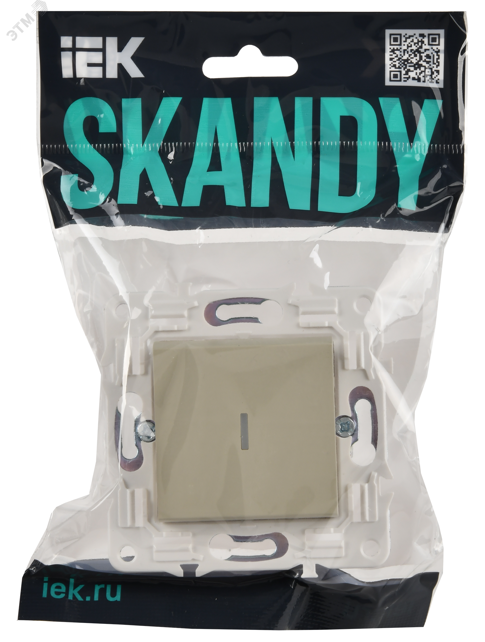 SKANDY Выключатель 1-клавишный проходной с индикацией 10А SK-V08B бежевый IEK SK-V12-1-10-K10