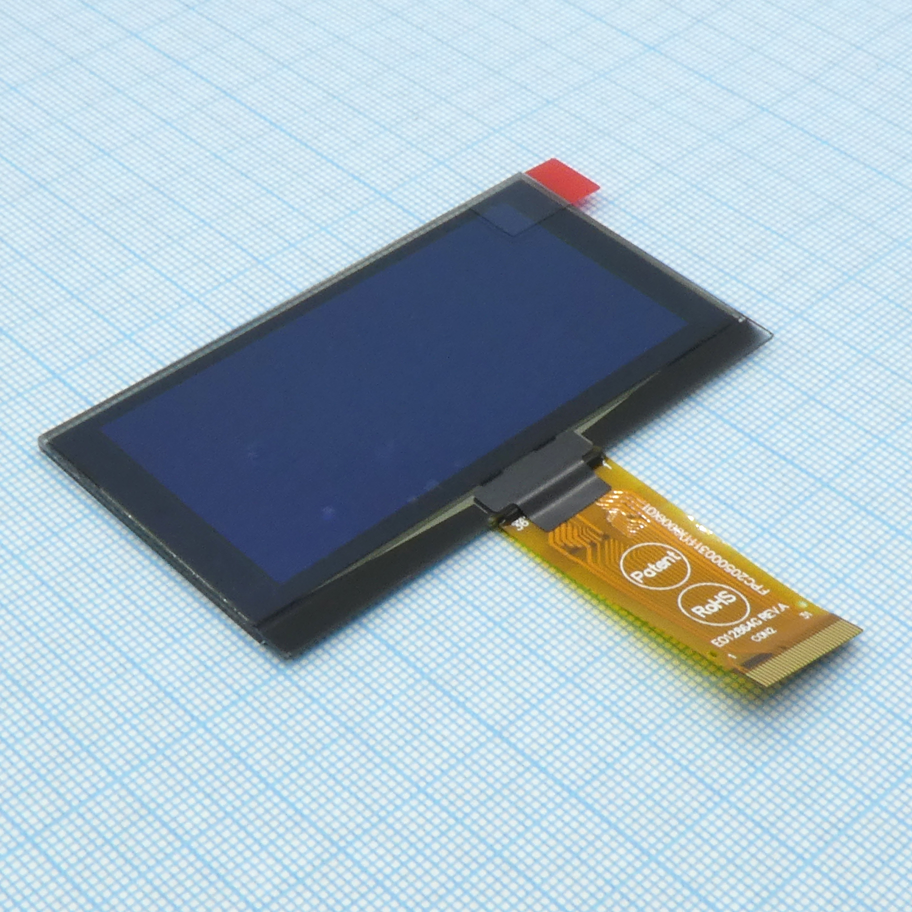 WEO012864KGPP3N00000 - OLED 2.7" графический, 128х64, COG, зеленый, интерф. 6800,8080,SPI,I2C, driver SSD1309ZC, VDD 3В, -40 ... 80 C