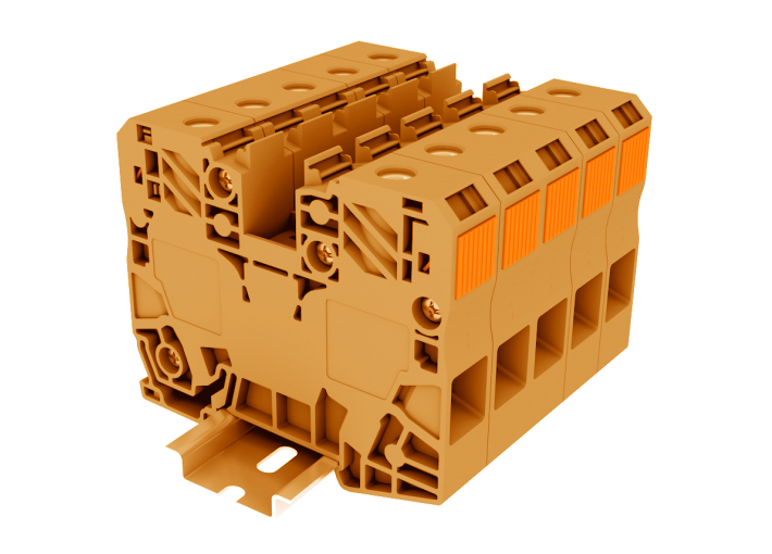 Проходная клемма TAPO35-2-OG - Проходная клемма, тип фиксации провода: пружинный, номинальное сечение: 35 мм кв., 125A, 1000V, ширина: 16 мм, цвет: оранжевый, тип монтажа: DIN 35