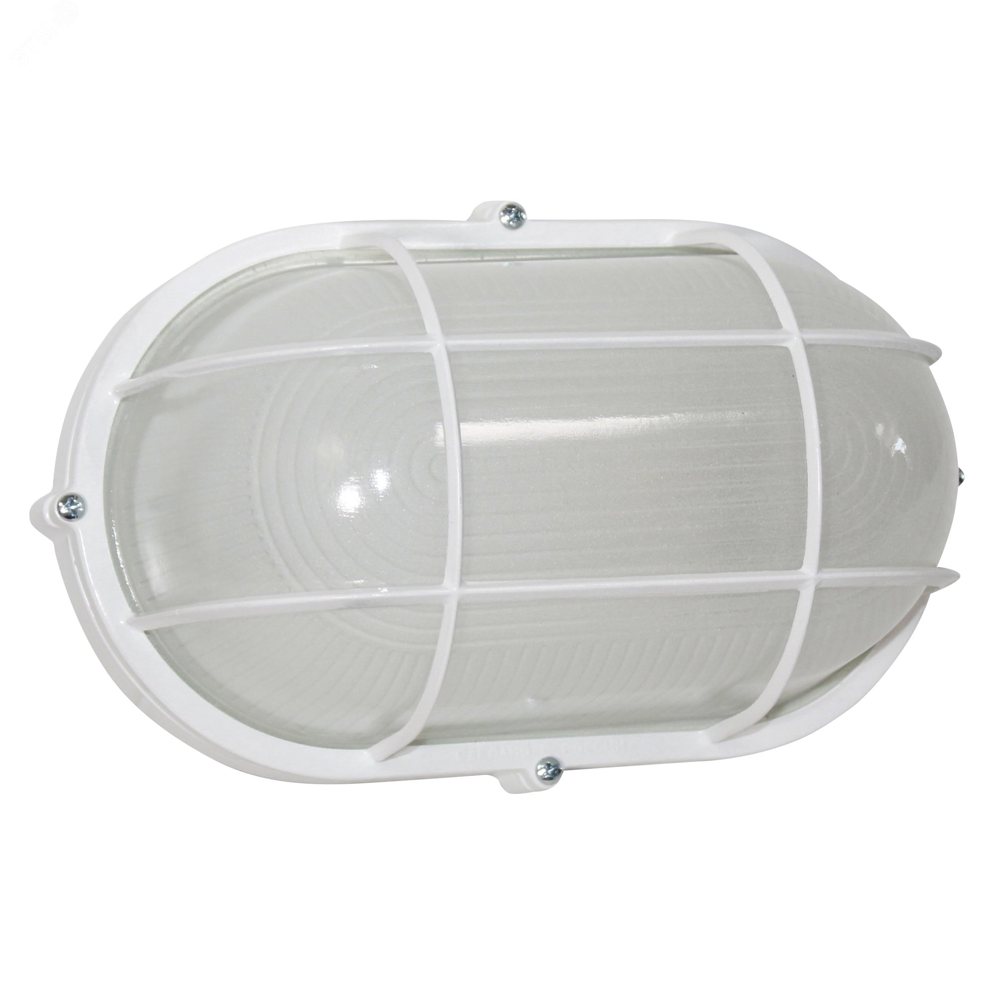 Светильник "Банник" 1202 НПП 03-100-018 1х100Вт E27 IP65 овал большой корпус с решеткой бел. 1005500933