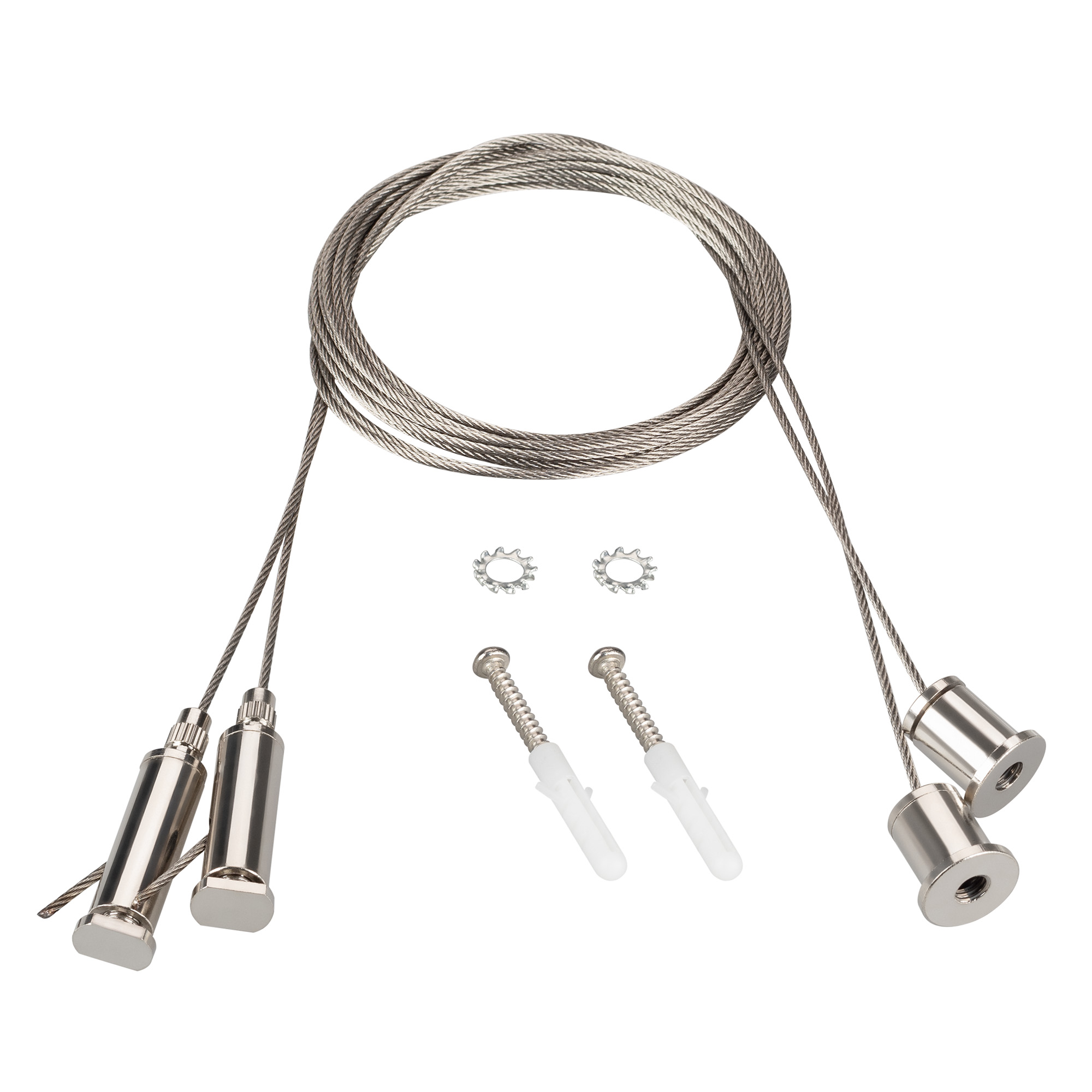 Подвес ROUND-D40 2x2m Set 044521 - 2м подвес для профиля ROUND-D40. В комплекте: трос 2м - 2шт, шуруп - 2шт. Цена за 1 комплект.