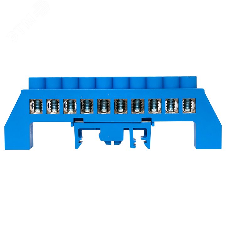 Шина "0" N (8х12мм) 10 отверстий латунь синий нейлоновый корпус комбинированный розничный стикер PROxima sn0-125-10-dn-r