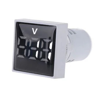 DMS-121 - Цифровой LED вольтметр AC 20-500В, белый, установка на панель в отв d=22мм
