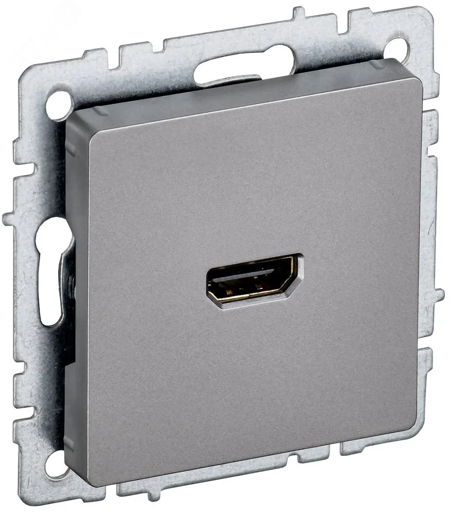 BRITE Розетка HDMI РHDMI-0-БрС сталь BR-H10-K46