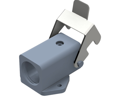 Закрытое основание разъема 76.322.0736.1 - Основание разъема на панель, закрытое, типоразмер 3A, без уплотнителя, 1 отверстие с резьбой для кабельных вводов M20x1,5, с одной защелкой, без защитной крышки, материал корпуса: цинковый сплав