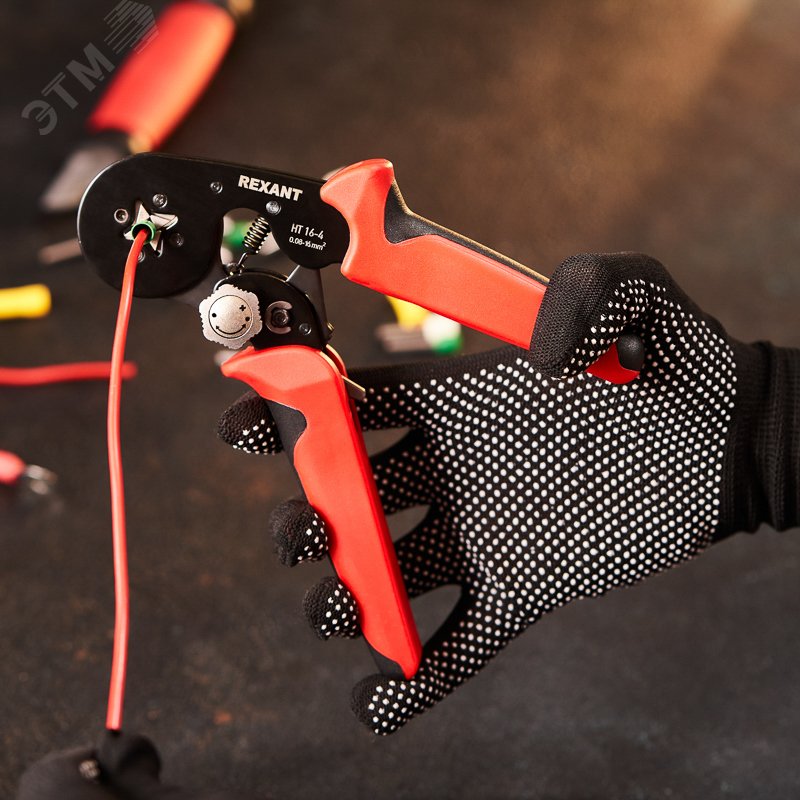 HT-16-4 - Кримпер для обжима штыревых наконечников 0.08-16.0 мм2 с регулятором прижимного усилия