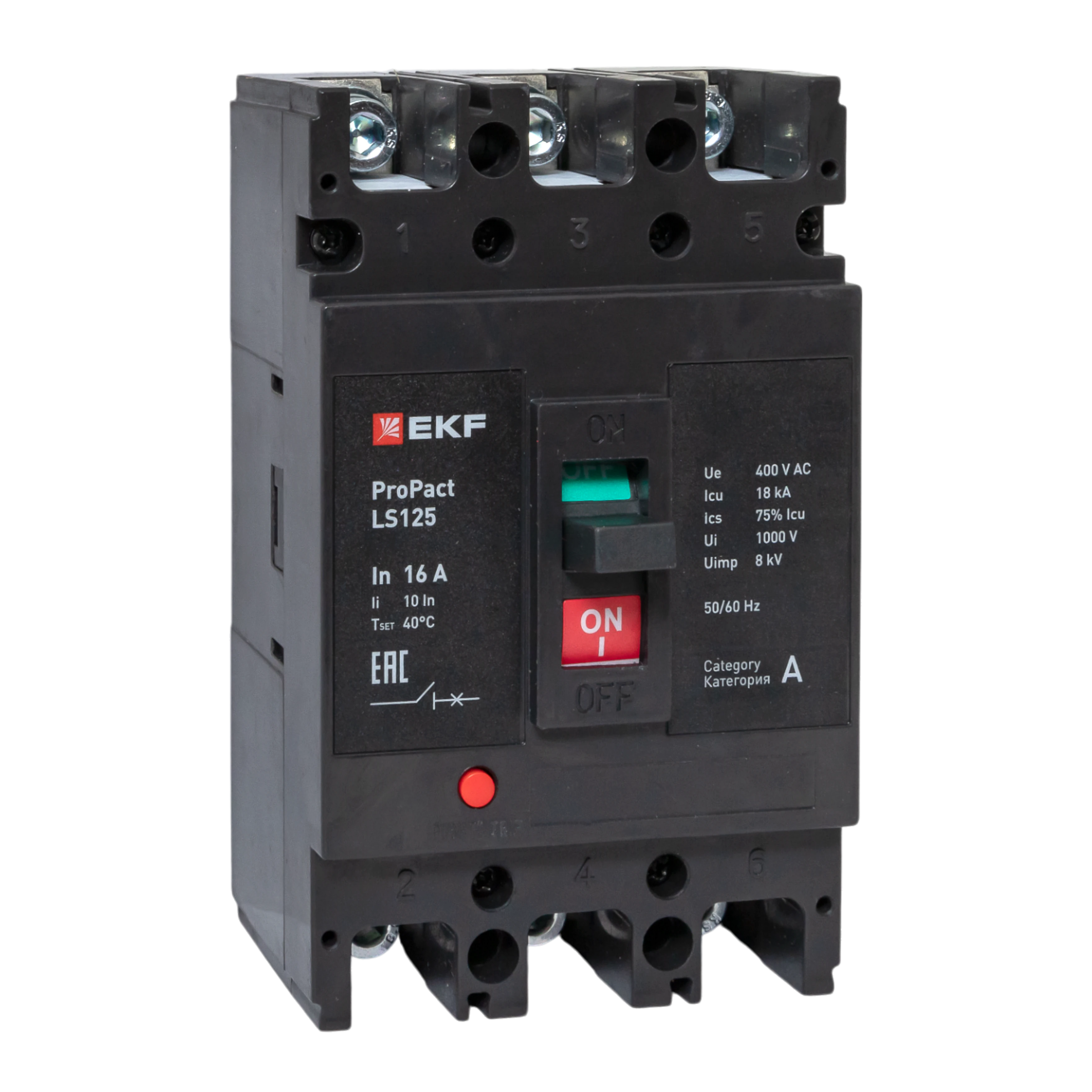 Автоматический выключатель LS125 18кА 3P 16А ProPact EKF