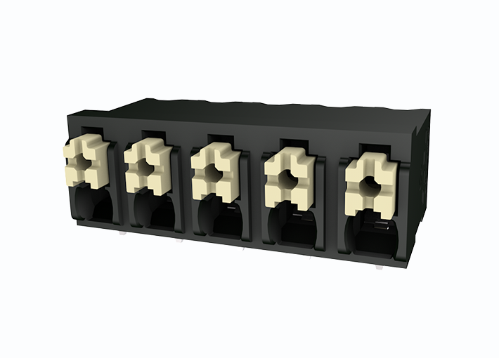 Розеточный разъем на плату MC-TI5.0H02P-BK-0001 - Клемма, горизонтальный подвод кабеля, на плату, шаг: 5.0 мм, 2 полюса, фиксация провода Push-In, исполнение: стандартное, 320V, 17,5A, цвет: черный