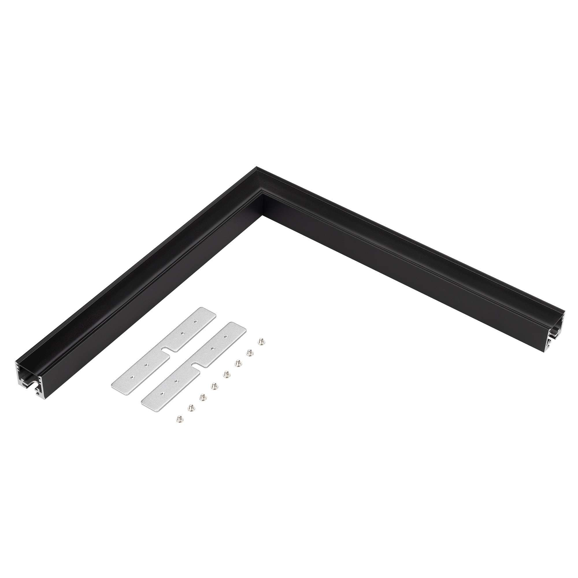 Угол SL-LINE-2522 BLACK 044940 - Угол в сборе, для профиля SL-LINE-2522. В комплекте угол с черным экраном, прямые соединители - 2 шт., винты - 8 шт.