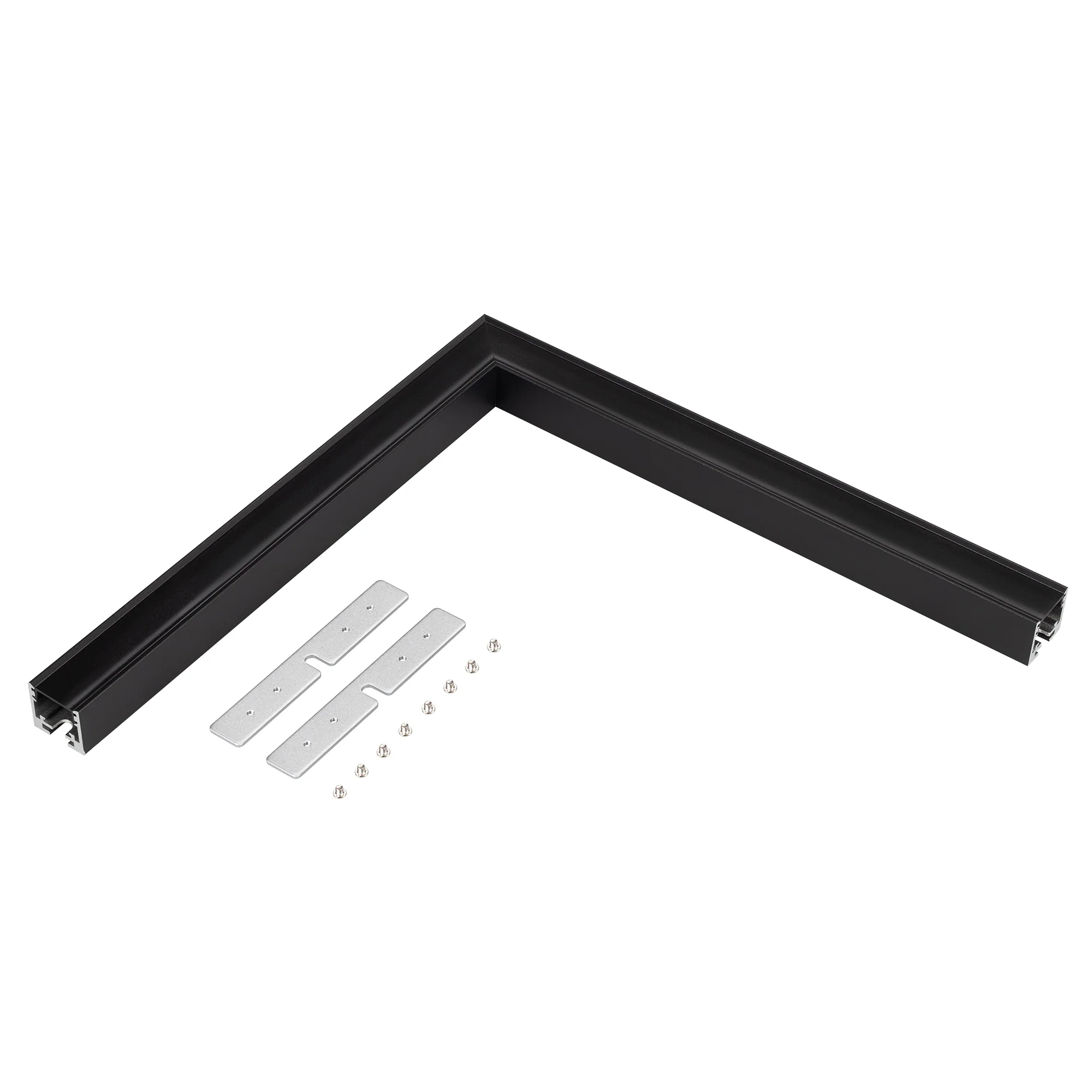 Угол SL-LINE-2522 BLACK 044940 - Угол в сборе, для профиля SL-LINE-2522. В комплекте угол с черным экраном, прямые соединители - 2 шт., винты - 8 шт.