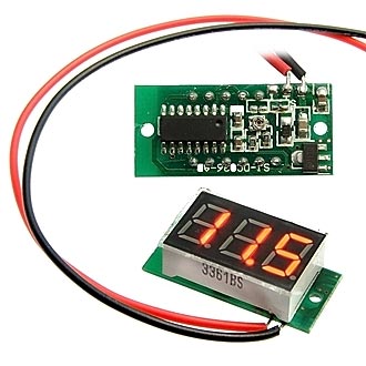 3-DIGIT MODULE RED LED (4.5-30V) - Вольтметр DC 2,9-29,9В LED 3-х разрядный красный