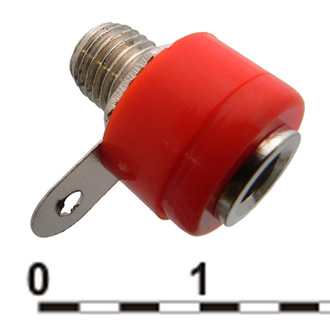 10-0061 AL RED - Гнездо 10-0061 AL красный, монтаж на панель