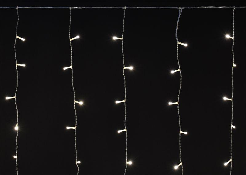 Гирлянда "Занавес" 2х2м 240LED тепл. бел. IP44 провод прозр. 230В транзит LGDU201-1-240-L2-T-S-44