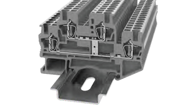 Этажная клемма STB2.5-2L-PV-01P-11 - Этажная клемма, тип фиксации провода: пружинный, перемычка между этажами, номинальное сечение: 2.5 мм кв., 22A, 500V, ширина: 5,2 мм, цвет: серый, втычная перемычка, тип монтажа: DIN35