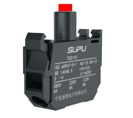 Блок индикации (красный) TS2101-5AC10 - Блок индикации, пружинная фиксация провода, LED AC/DC 24V, для серии кнопок TS2, цвет: красный