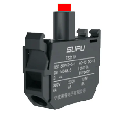 Блок индикации (красный) TS2101-1AB10 - Блок индикации, винтовая фиксация провода, LED AC/DC 12V, для серии кнопок TS2, цвет: красный